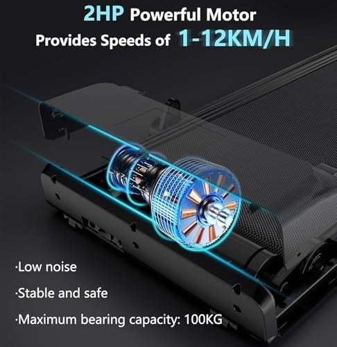 Foldable Home Treadmill 1-12KM/H Portable Walking Running Machine with Remote