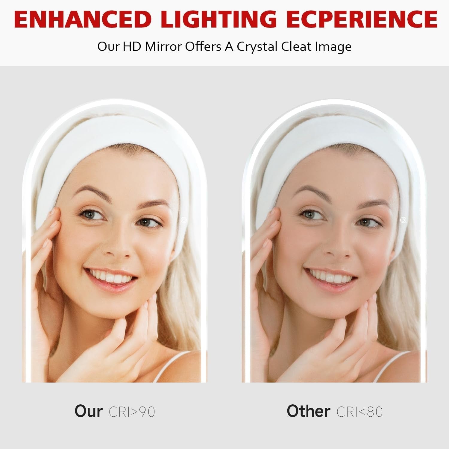Full Length Mirror with Lights 160x60cm – Dimmable, Wall & Floor Mount