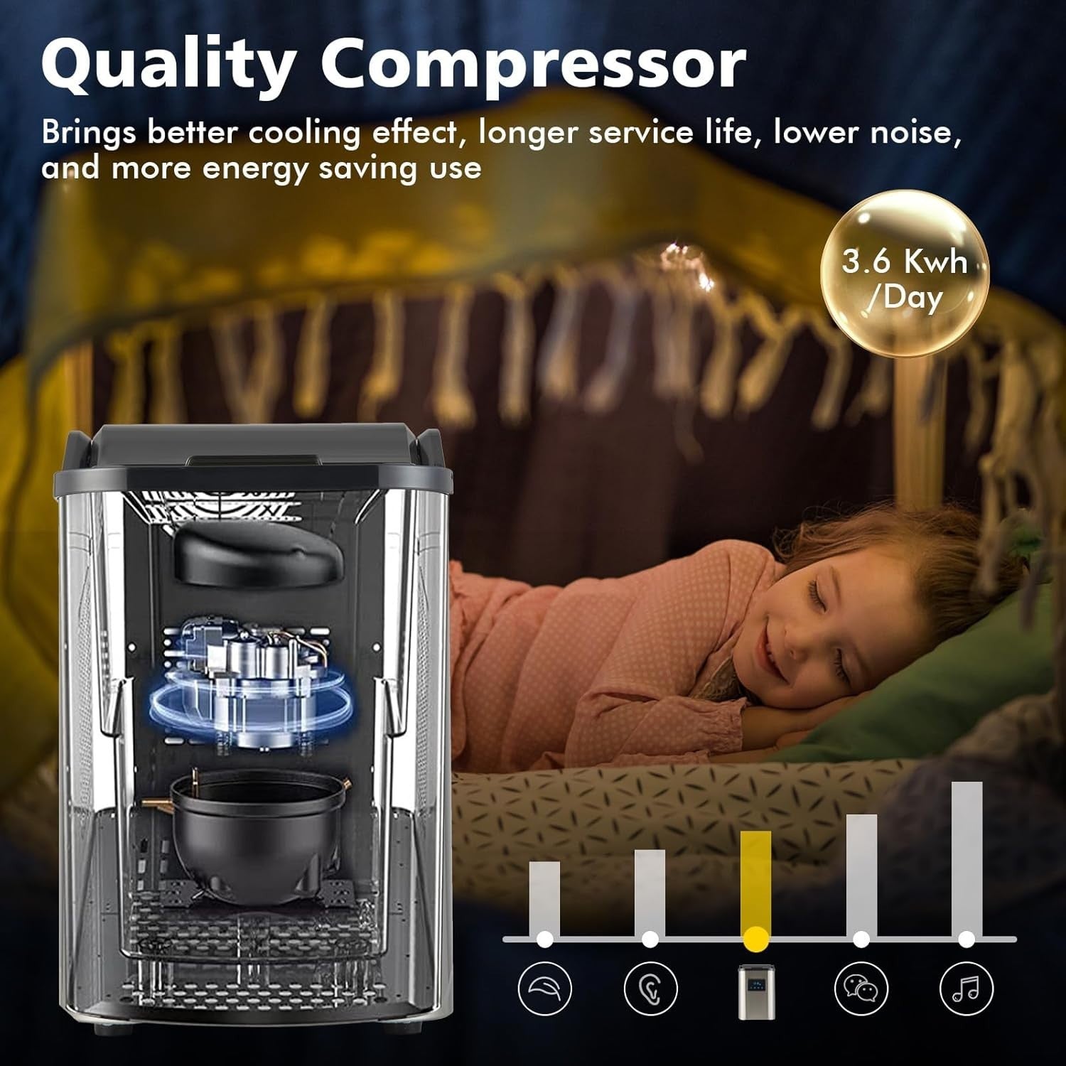 Nugget Ice Maker Countertop 24kg/24H Self Cleaning Timer 2.5L Tank