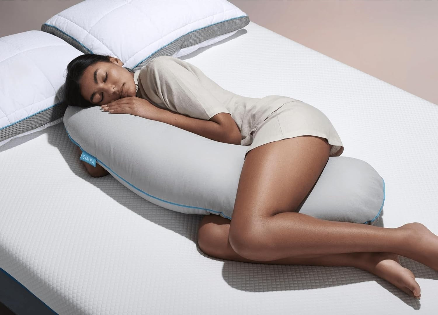Luxury Cooling Body Pillow Bolster 120x25cm Adjustable Support Cushion