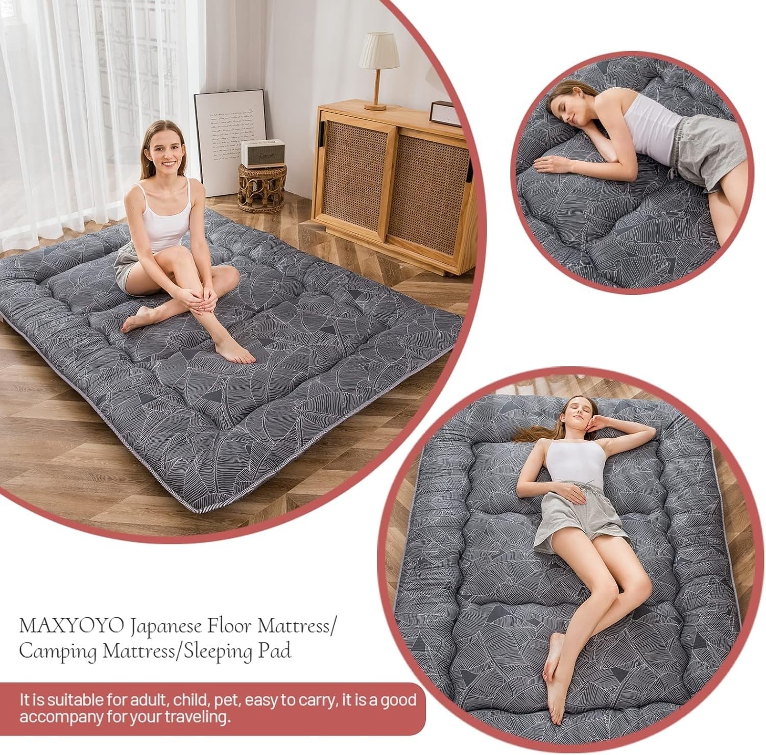 Premium Foldable Japanese Floor Mattress Futon – Thick Tatami Sleeping Pad