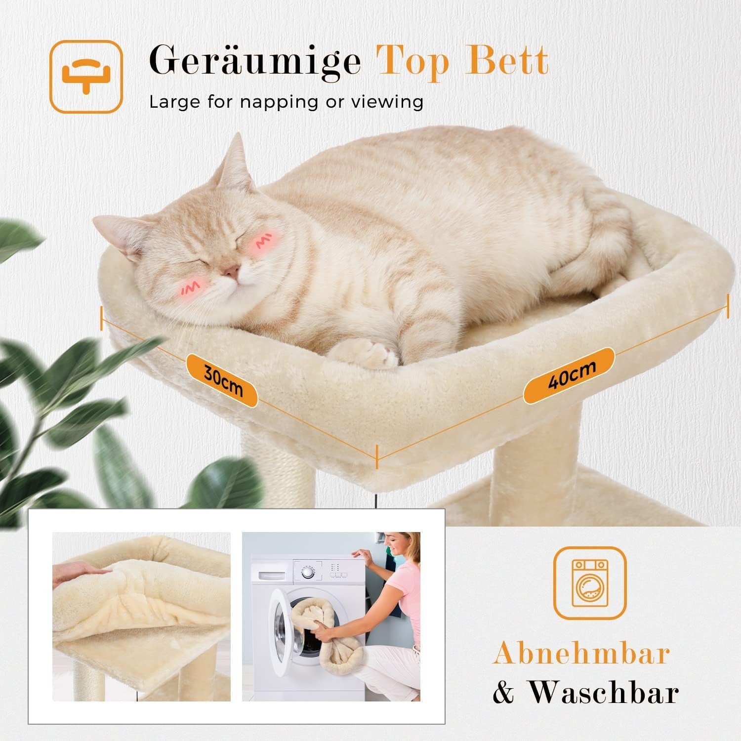 90cm Beige Cat Tree Tower Double Condo Scratching Posts Plush Perch