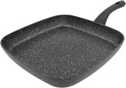 28cm Black Marble Non-Stick Griddle Pan Induction Safe with Cool Touch Handle