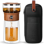 Glass Tea Infuser Teapot 270ml One Touch Brewer Loose Leaf Tea Set