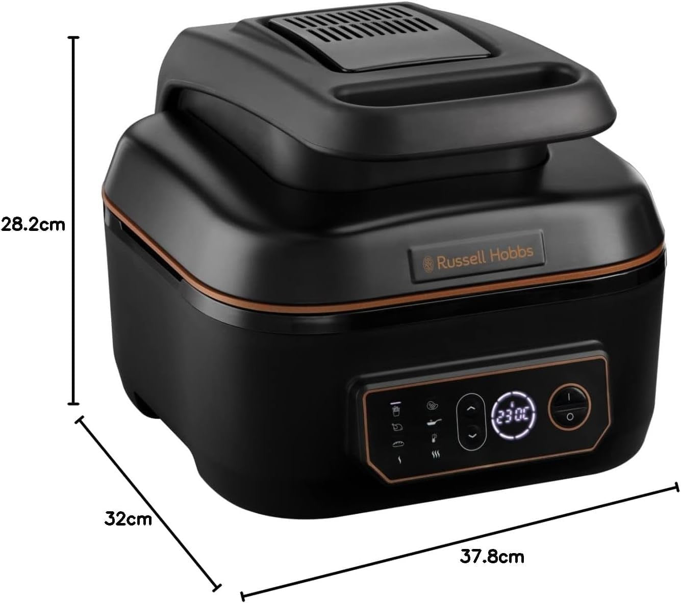 5.5L Air Fryer Multicooker 7-in-1 Grill Slow Cook Roast Bake 260°C Black