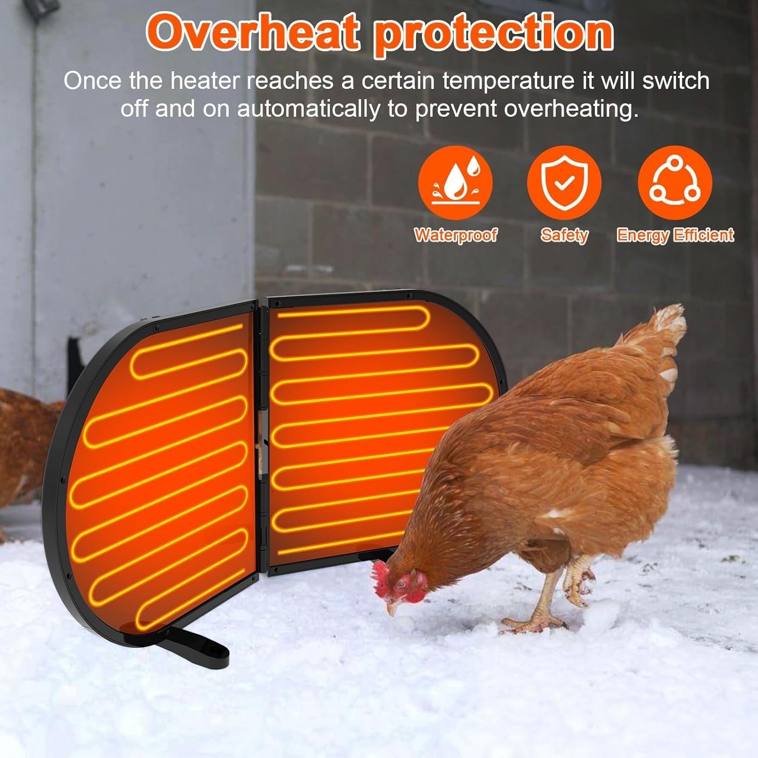 220W Foldable Chicken Coop Heater Waterproof Radiant Panel