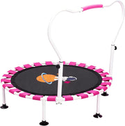 39in Toddler Trampoline Height Adjustable Foldable Kids Indoor Pink