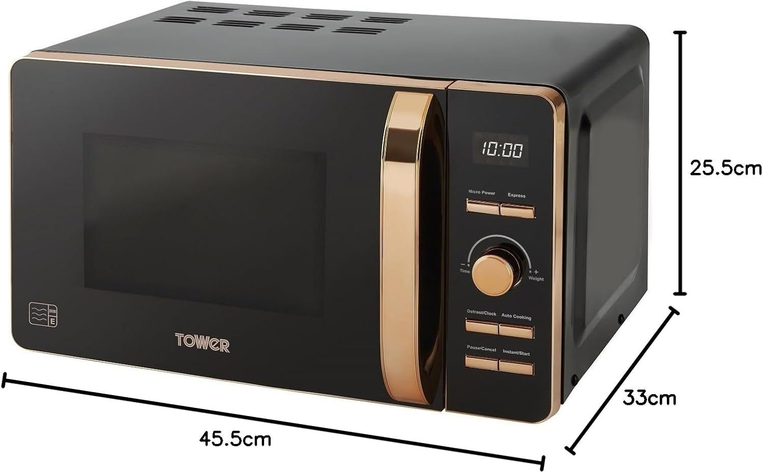 Tower T24021 Digital Microwave 20L 800W 8 Auto Cook Timer Black/Rose