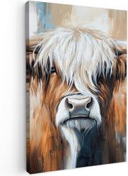 Highland Cow Canvas Wall 40x60cm Framed Rustic Farmhouse