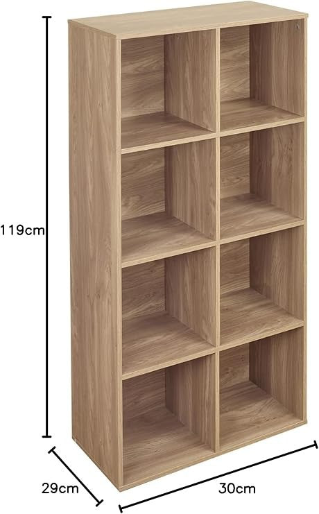 8 Cube Bookcase Storage Unit – Modern Shelving Display, Tall Organiser for Livin