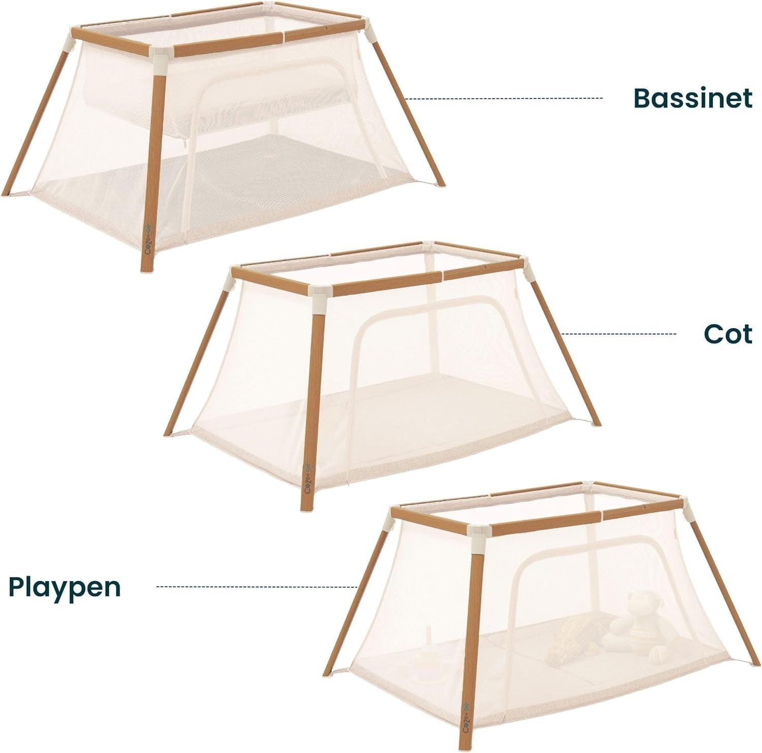 3in1 Baby Bassinet Travel Cot Playpen with Mattress Lightweight Foldable Bed