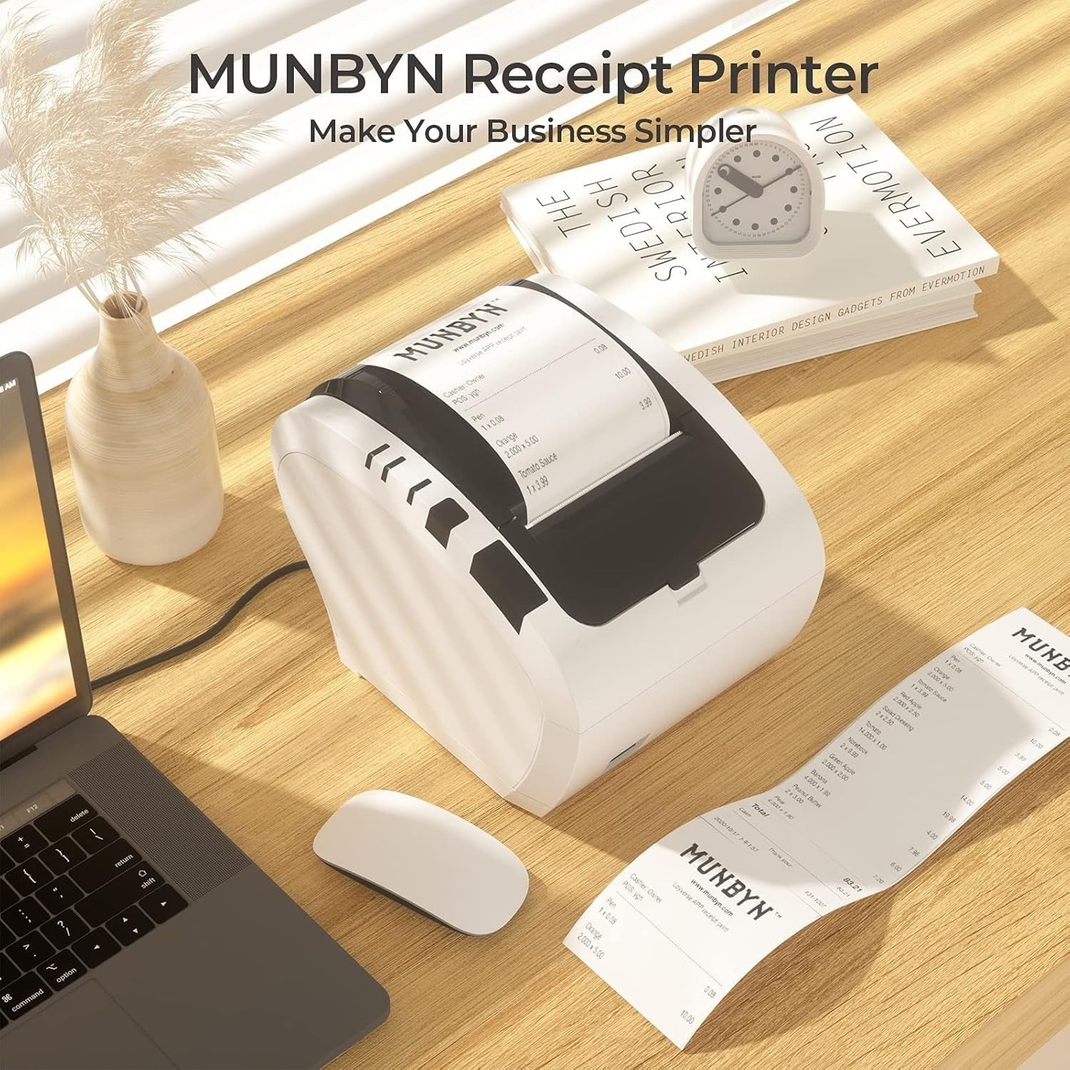 White 80mm Thermal Receipt Printer USB LAN Auto Cutter POS Energy Star