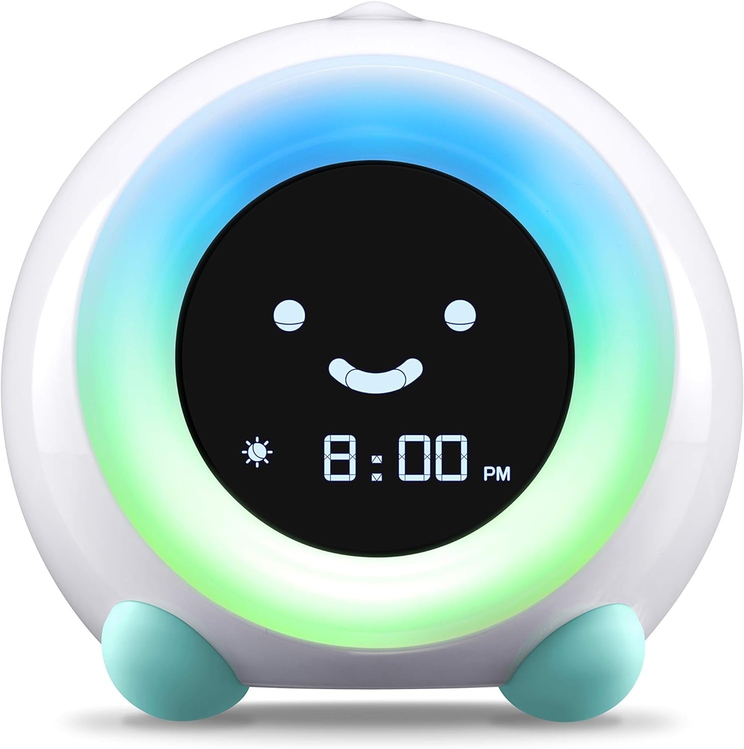 Kids Sleep Trainer Alarm Clock Night Light Sound Machine Arctic Blue