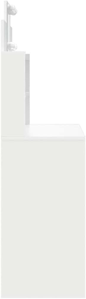 White Vanity Makeup Dressing Table w/ LED Light Mirror Storage Drawers Modern