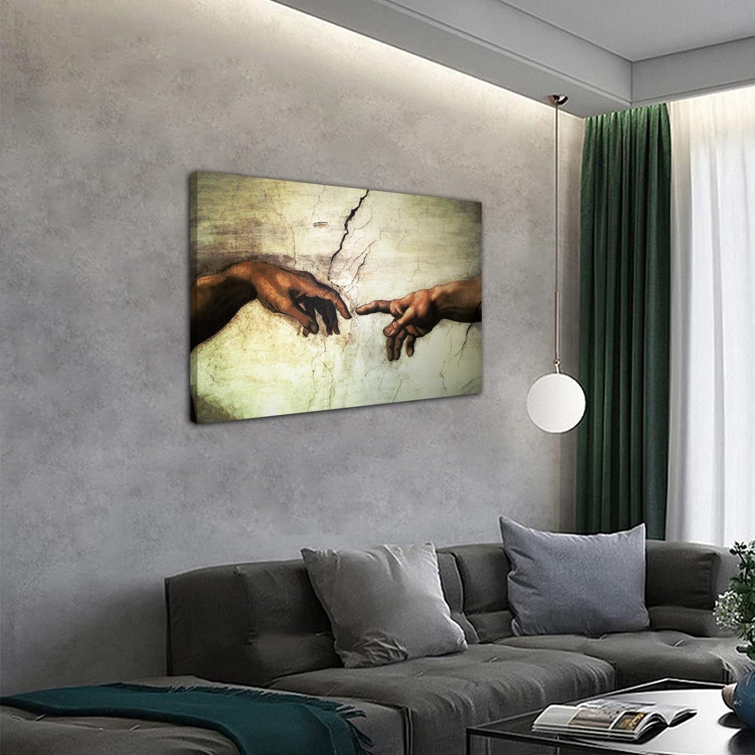 Creation of Adam Canvas Wall Art 40x60cm Framed