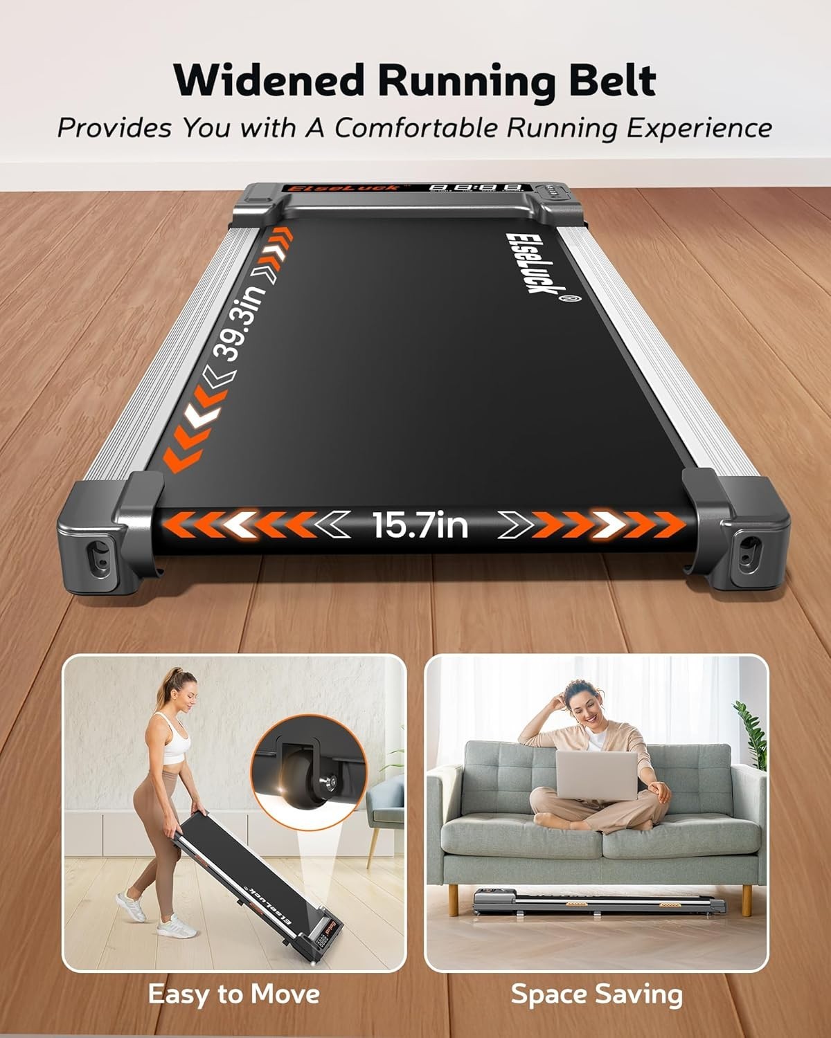 Under Desk Treadmill 2.5HP Walking Jogging Running Machine LED Display
