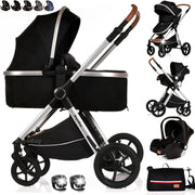 3 in 1 Baby Pram Travel System with Car Seat Carrycot Folding Pushchair