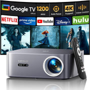1200 ANSI Smart Projector 1080P 4K Google TV WiFi 6 Bluetooth Netflix