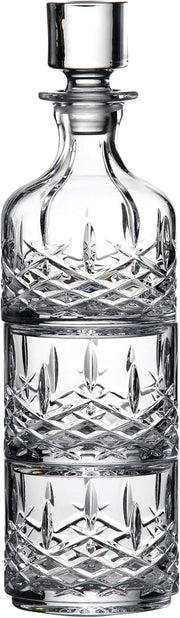 Crystal Stacking Whiskey Decanter & Tumbler Set Elegant Cut Glass Design