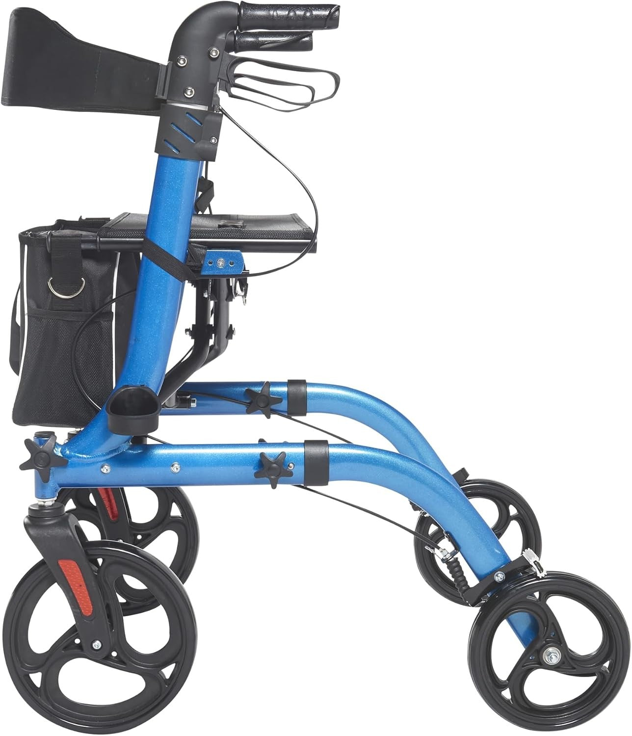 Lightweight Folding Rollator Walker with Seat Lockable 20cm Wheels