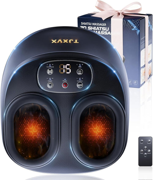 Electric Foot Massager with Heat, Shiatsu Deep Kneading & Air Compression