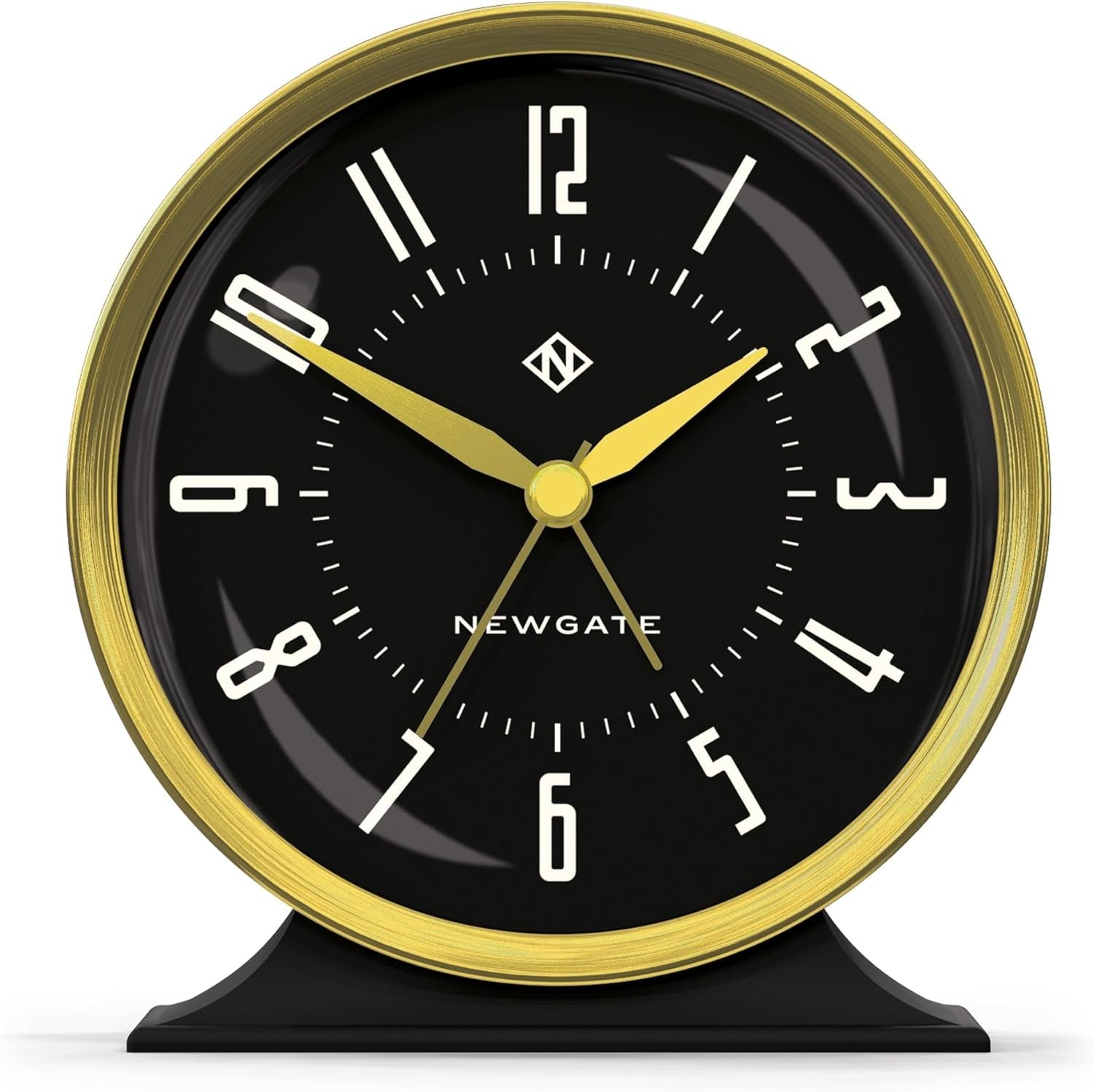 Silent Analogue Alarm Clock No Tick Round Arabic Dial Bedside Decor
