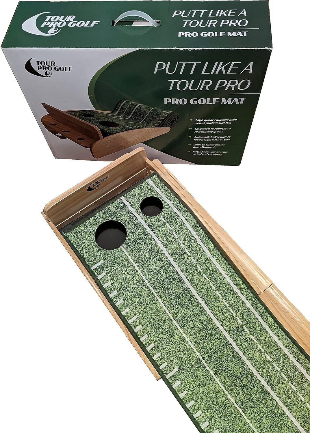 Premium Indoor Golf Putting Mat Ball Return Training Aid Home Practice