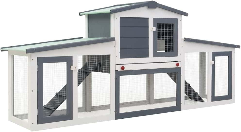Large Outdoor Rabbit Hutch Wooden Enclosure Weatherproof Small Animal House