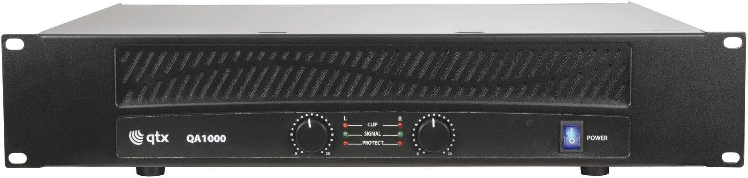 QA1000 1000W Stereo Power Amplifier 2U Rack Mount Balanced Inputs