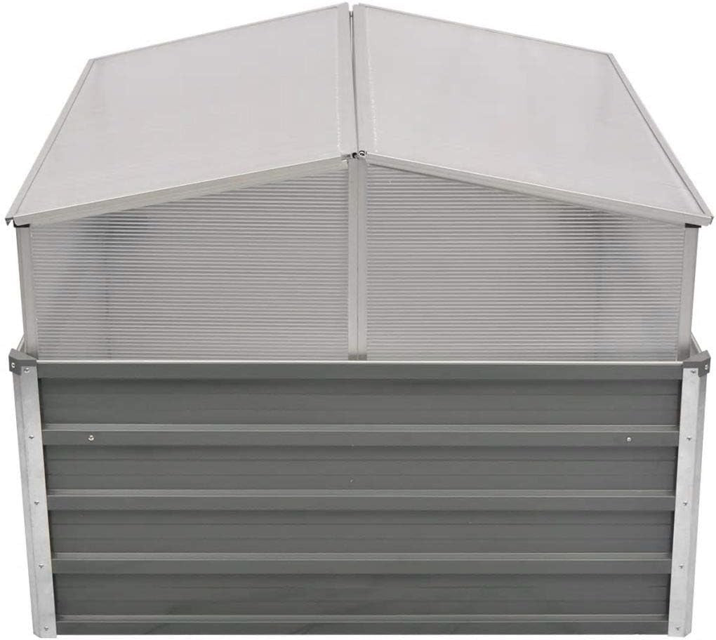 Large Grey Garden Greenhouse with Aluminium Frame & Galvanised Steel Base
