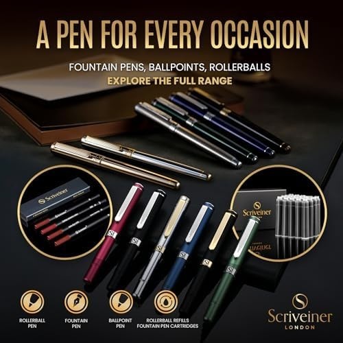 Luxury Rollerball Pen Black Lacquer Gold Trim Medium Gift