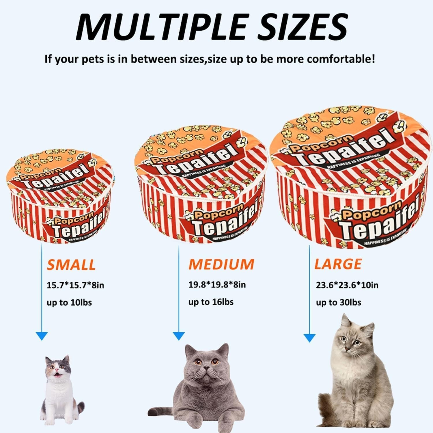 Cat Cave Bed Noodle Cup Warm Hideaway Pet House Non Slip Popcorn