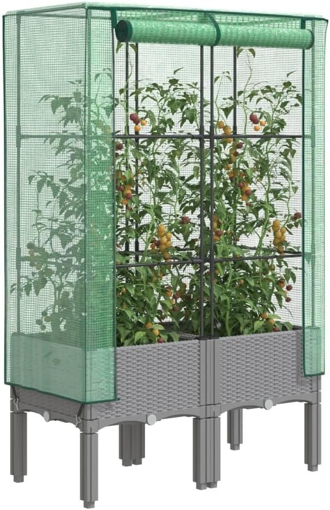 Raised Garden Bed with Greenhouse Cover 80x40x140cm | Waterproof PE Enclosure