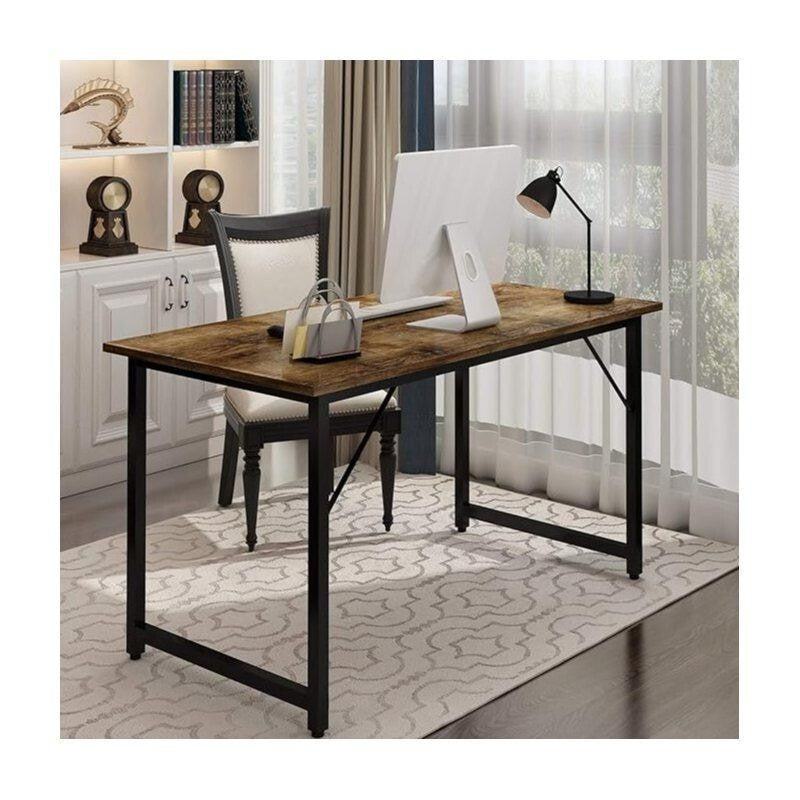 Rustic Brown 120cm Office Desk Industrial Style Computer Table Home Study