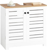 White Under Sink Bathroom Cabinet 60x59x30cm Adjustable Shelf Vanity Unit