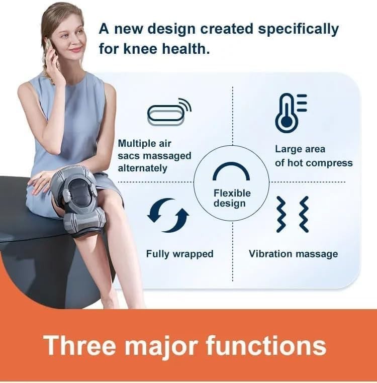 Heated Knee Massager Infrared Vibration Brace for Arthritis & Joint Pain