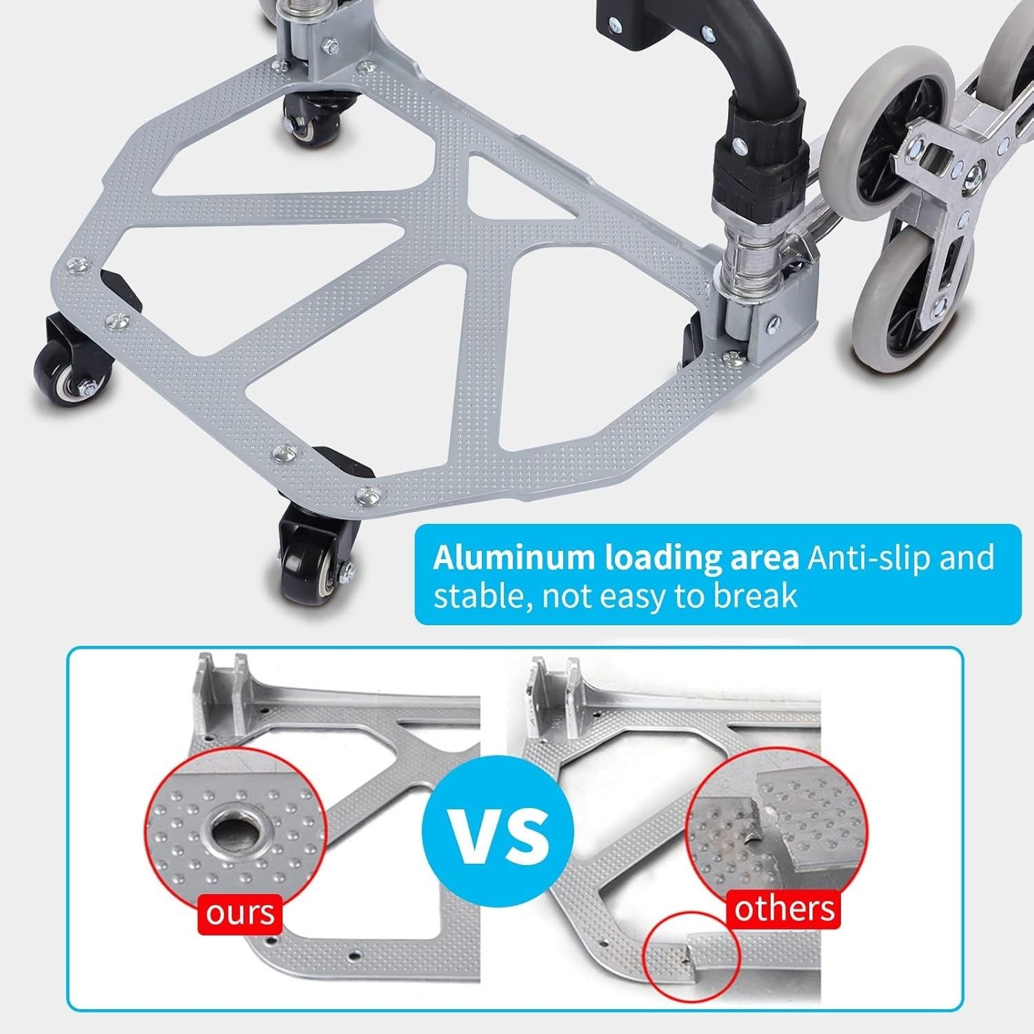 Aluminium Stair Climbing Hand Truck 10 Wheel Folding Dolly Cart