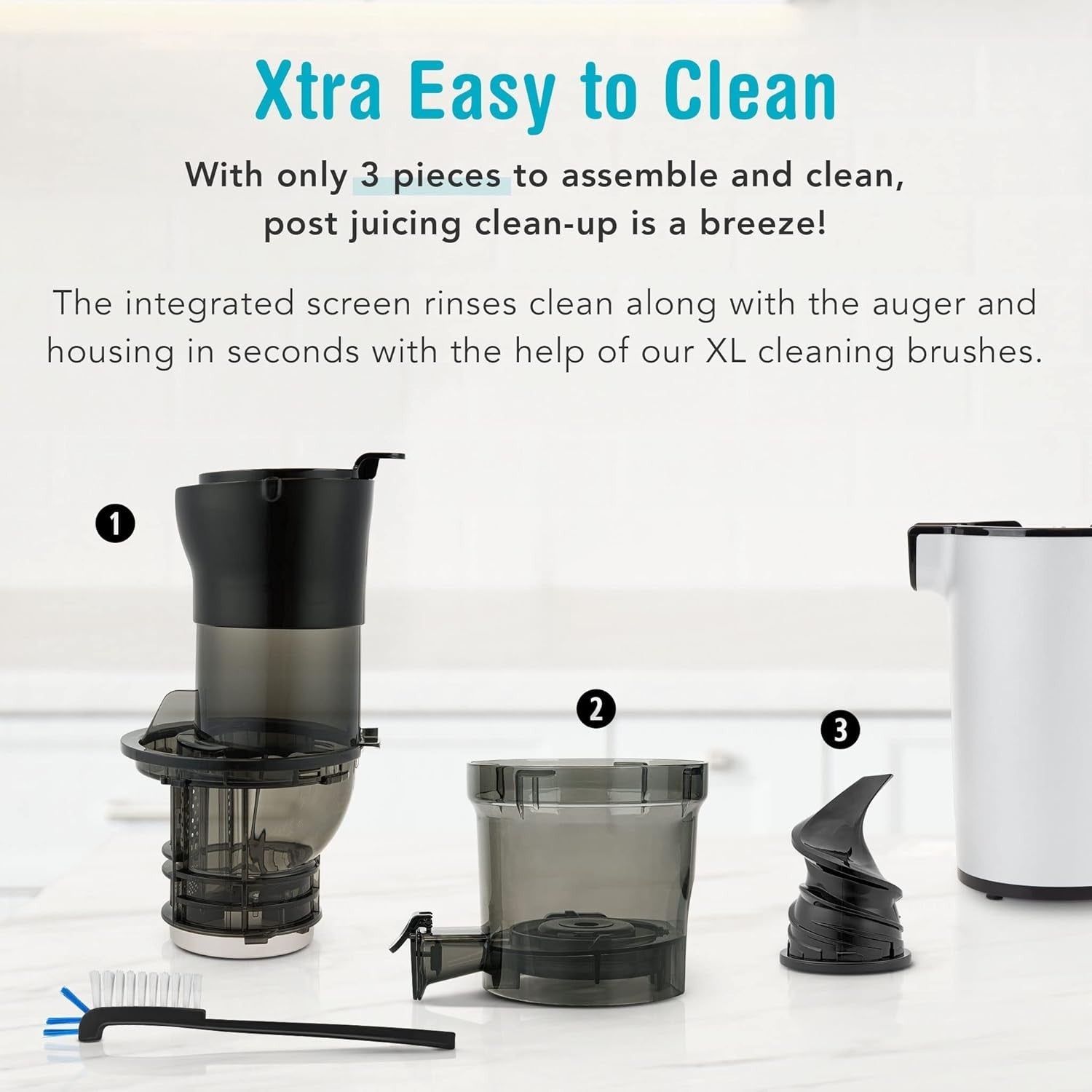 XL Mouth Cold Press Juicer Compact Stainless Steel Easy Clean High Yield