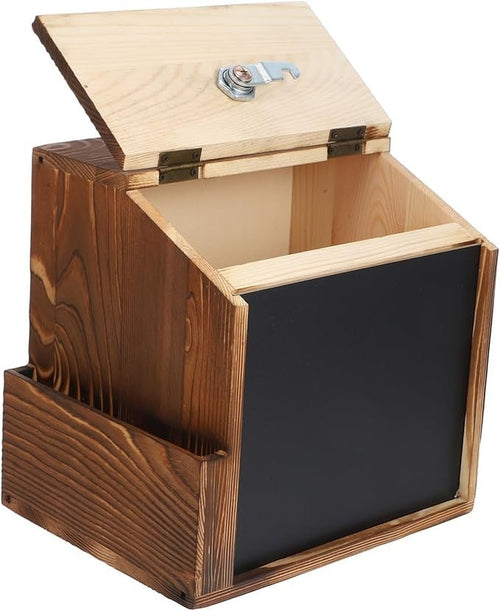 Lockable Wall Mount Suggestion Box w/ Blackboard – Secure Donation & Voting Jar