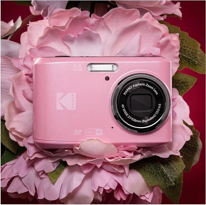 16MP Digital Camera 4X Optical Zoom 1080P HD Wide Angle Compact Pink
