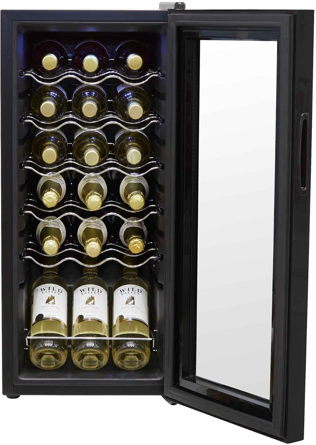 18 Bottle Wine Cooler Fridge Digital Touch Control LED Quiet Freestanding