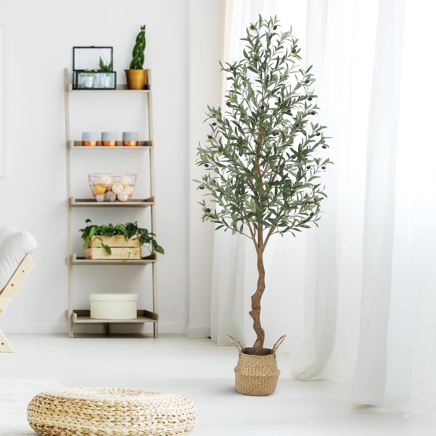 6ft Artificial Olive Tree 180cm Potted Faux Plant w/ Fruits Indoor Outdoor Decor