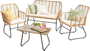 Rattan Garden Furniture Set 4 Seater Sofa Chair Table Patio Balcony