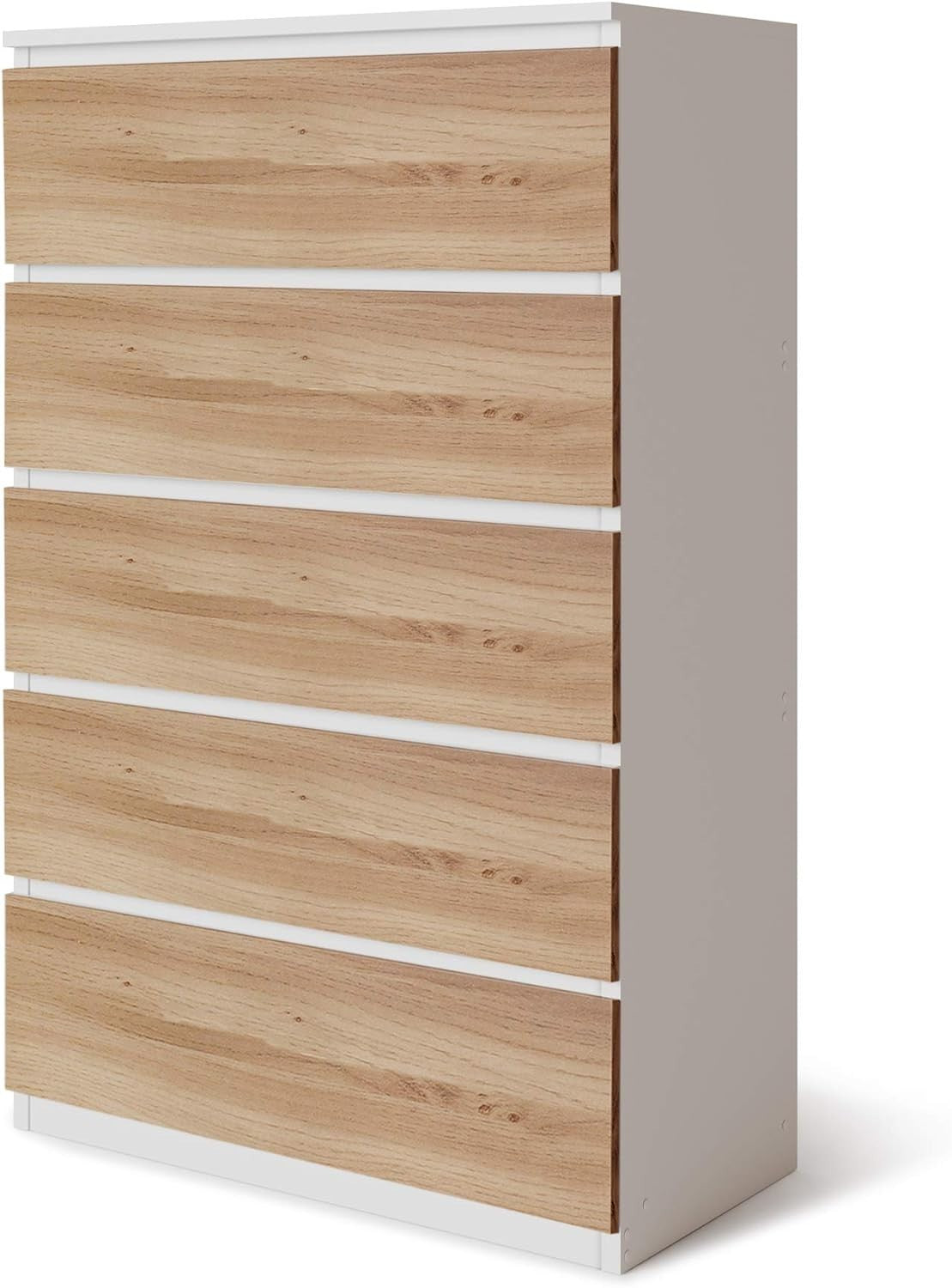 Modern 5 Drawer Bedroom Chest Oak Drawers White Frame Storage Cabinet