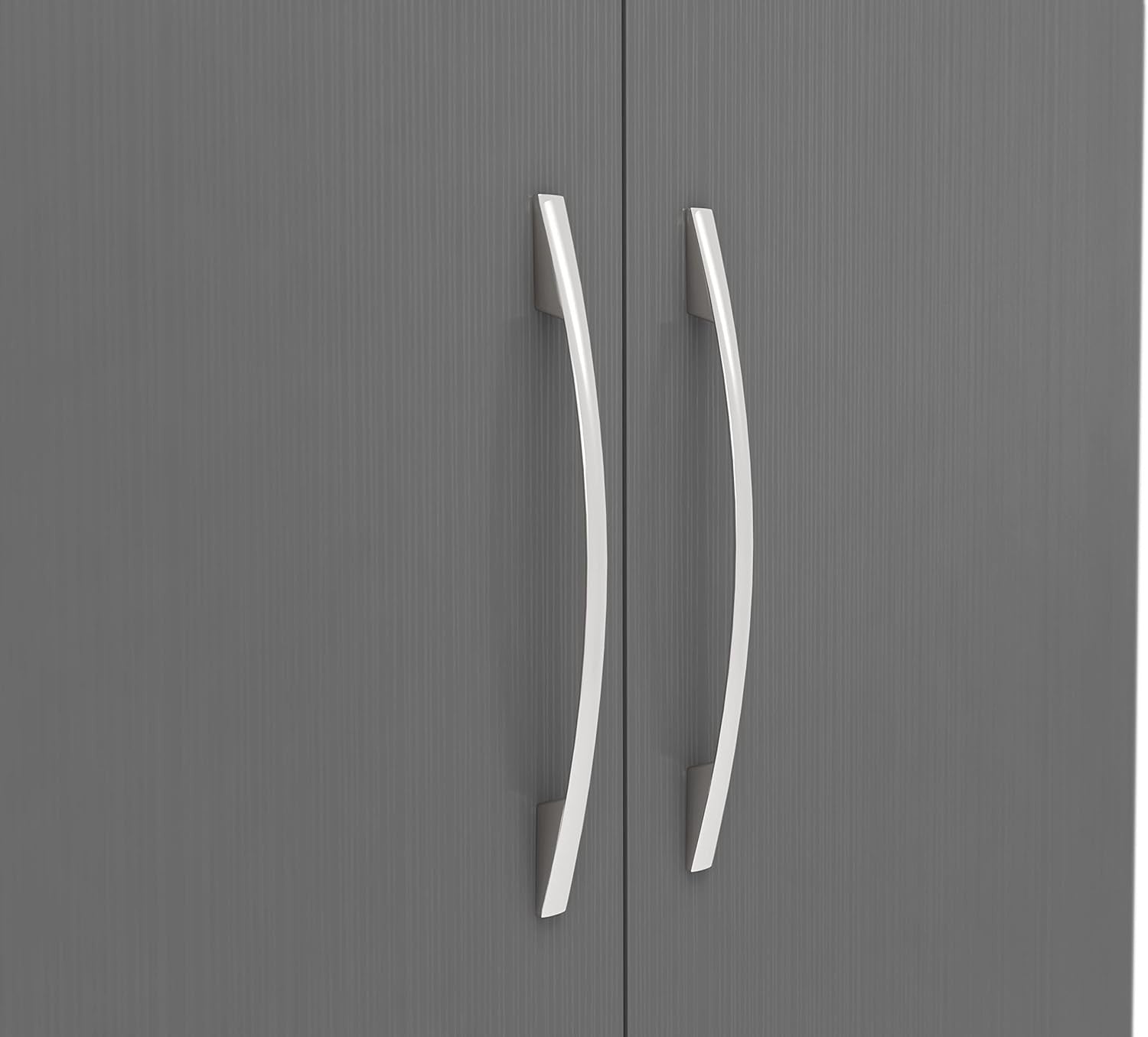 Tall Grey 5 Drawer Chest of Drawers 3D Effect Bedroom Storage Unit