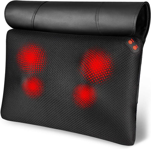 Shiatsu Back & Neck Massager Pillow with Heat Deep Tissue Kneading Relief