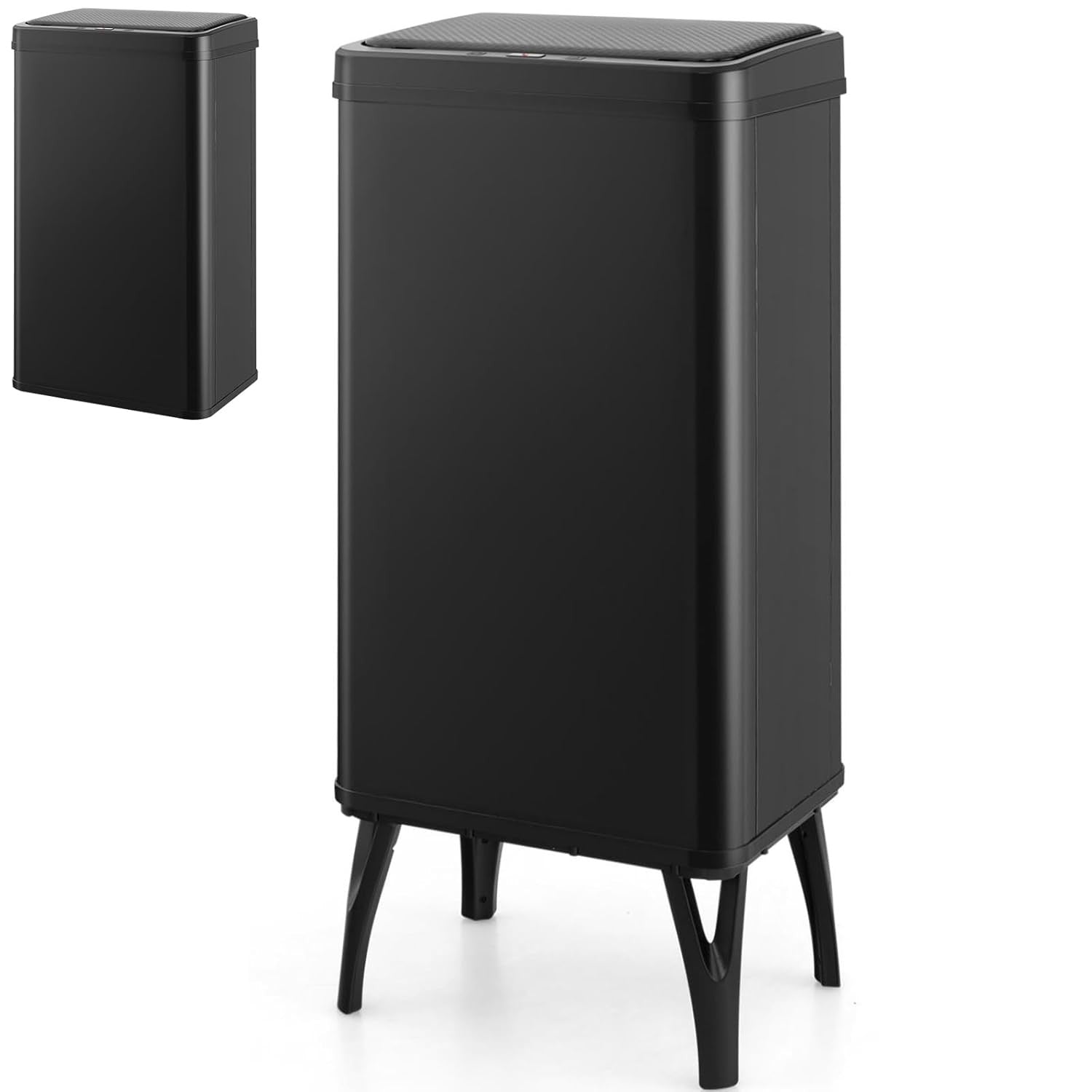 50 L Touchless Kitchen Bin  Automatic Sensor Trash Can Black Steel