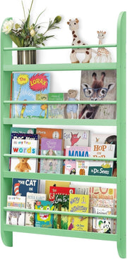 Modern 4-Tier Kids Bookshelf Wooden Storage Rack Trapezium 117x60x4.5cm