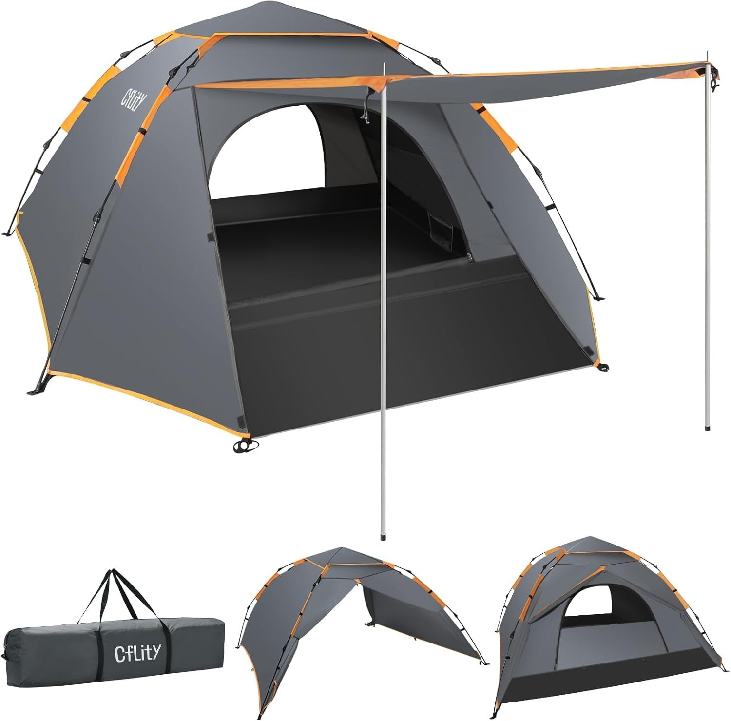 3 Man Pop Up Camping Tent 4 Season Waterproof Dome