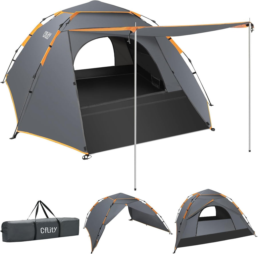 3 Man Pop Up Camping Tent 4 Season Waterproof Dome